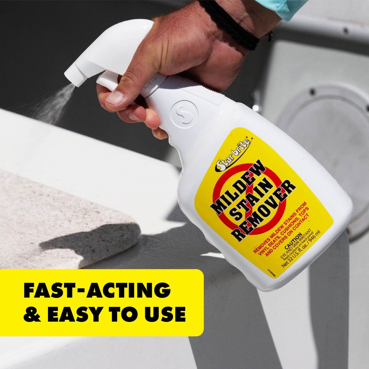 STAR BRITE 085632 STAR BRITE Mold Stain & Mildew Stain Remover – Lifts Dirt & Removes Mildew Stains on Contact - 32 OZ (085632)