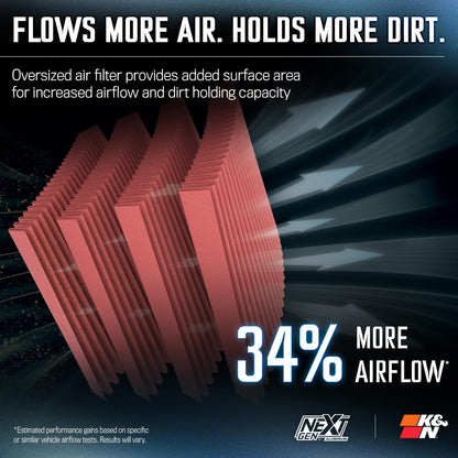 K&N FILTER 70-1578 K&N NextGen Aluminum Cold Air Intake System: High-Flow Cotton Filter: Compatible with 2019-2026 DODGE/RAM 1500; 70-1578