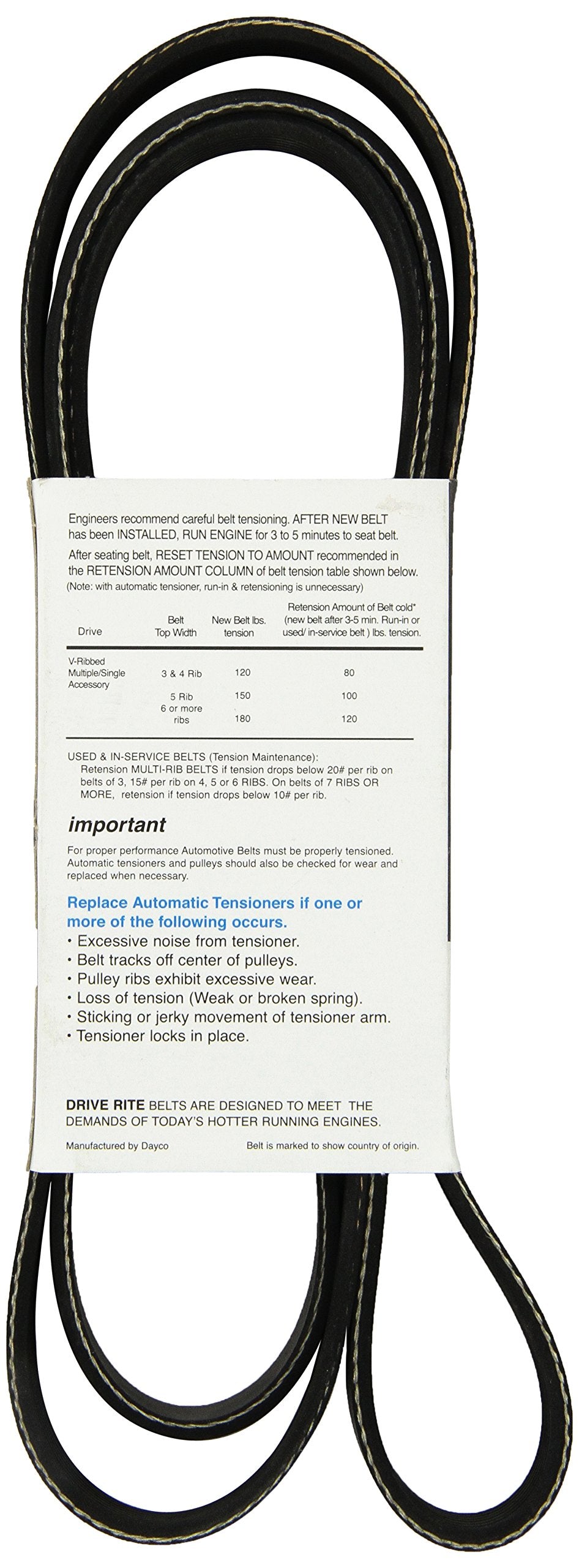 Dayco 5070760DR Drive Rite Serpentine Belt