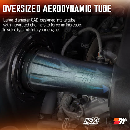K&N FILTER 50-9036 K&N NextGen Cold Air Intake System: High-Flow Cotton Filter: Compatible with 2012-2021 Toyota: Tundra, Sequoia, 50-9036