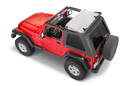 MASTERTOP 15501235 MasterTop SkyMaster Complete Fastback Soft Top in Black Diamond Vinyl|Works or is compatible with 1997-2006 Jeep TJ Wrangler|Includes all hardware and Fabric for a complete install|15501235