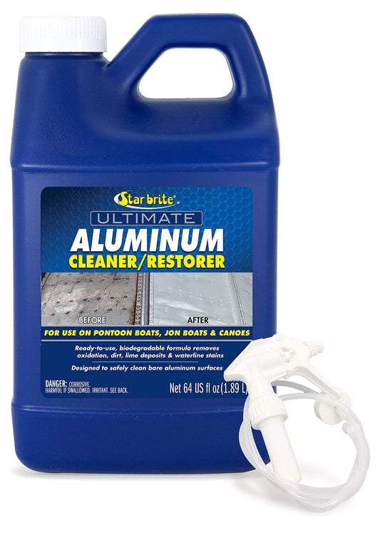STAR BRITE 087764 STAR BRITE 87764 Ultimate Aluminum Cleaner & Restorer - Safely Clean Pontoon Boats, Jon Boats & Canoes, 64 oz.