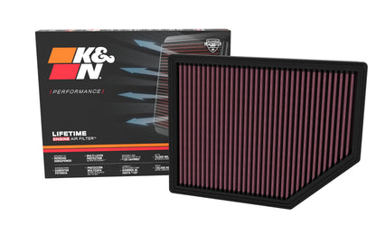 K&N FILTER 33-5132 K&N High-Flow Original Lifetime Engine Air Filter: Increase Power: Premium, Washable: Compatible with 2022-2025 FORD: Bronco, Bronco Raptor, Ranger, Ranger Raptor, 33-5132