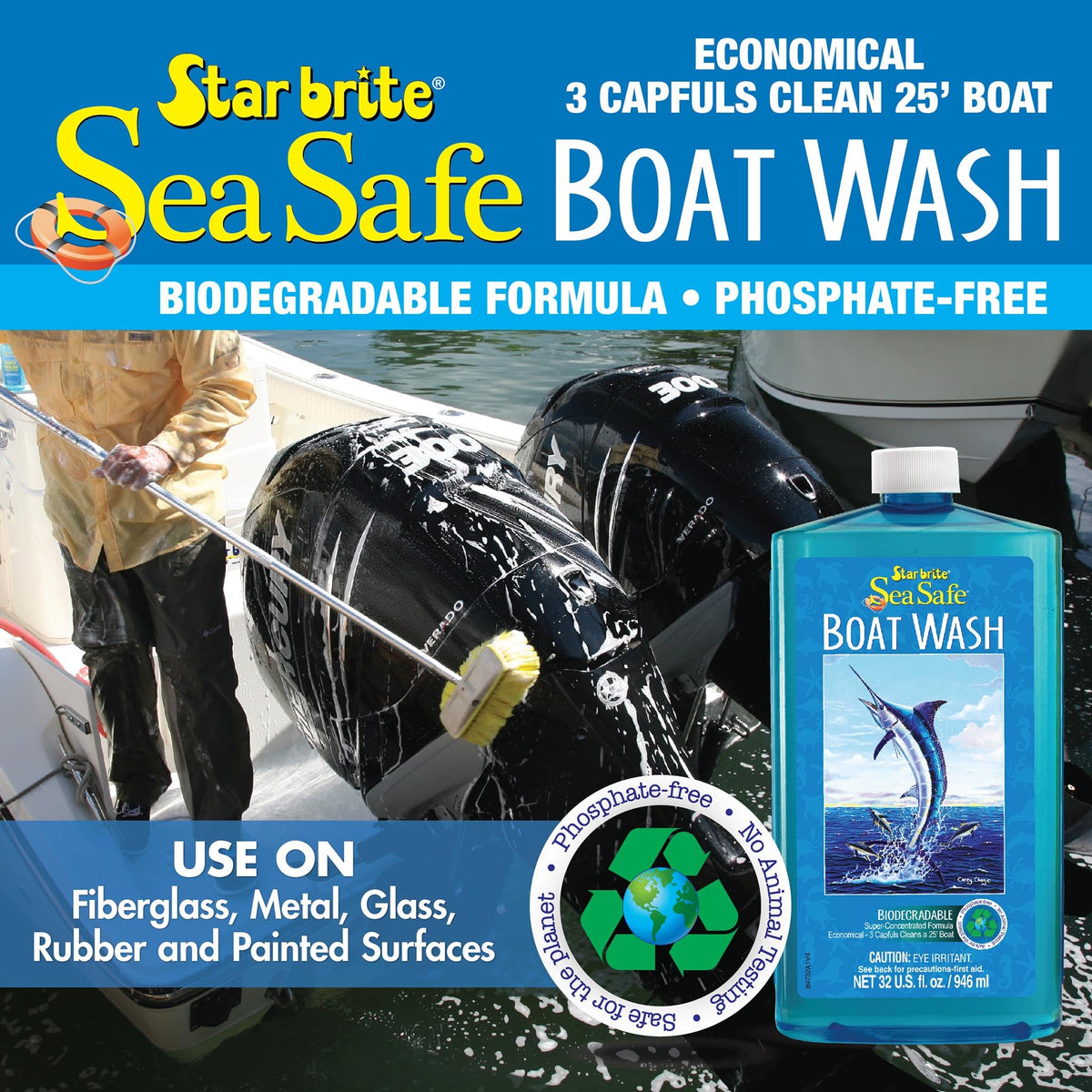 STAR BRITE 089732PW STAR BRITE Sea Safe Boat Wash Multi-Surface Cleaner