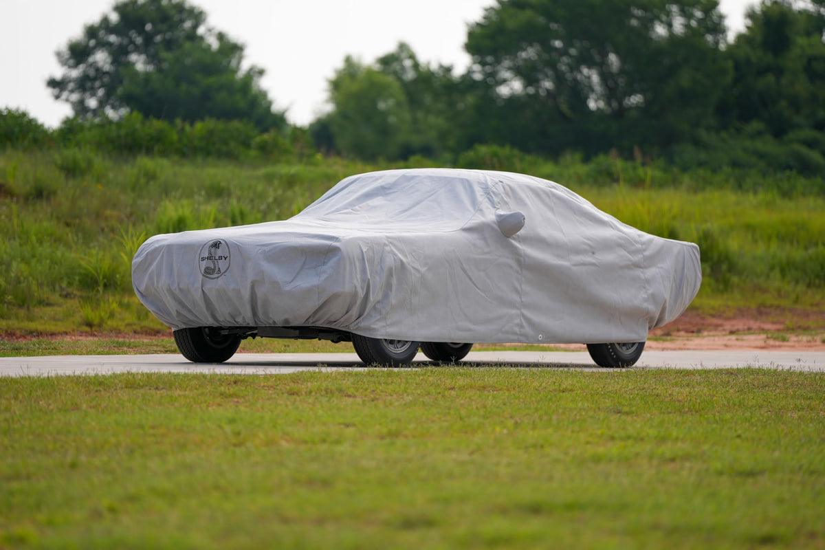 COVERCRAFT C17798FO120AC Shelby Licensed Covercraft Custom 5-Layer All-Climate Car Cover with Snake Logo - UV & Dust Protection, OEM Fit, Weather-Resistant, Softback Fabric