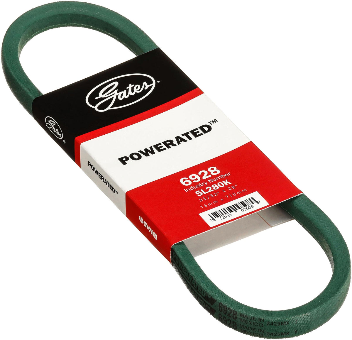 Gates 6928 PoweRated FHP Medium Horse-Power V-Belt, Black