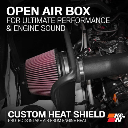 K&N FILTER 63-9039 K&N Cold Air Intake System: High-Flow Air Filter, Increase Performance & Towing: Compatible with 2016-2023 TOYOTA Tacoma, 63-9039