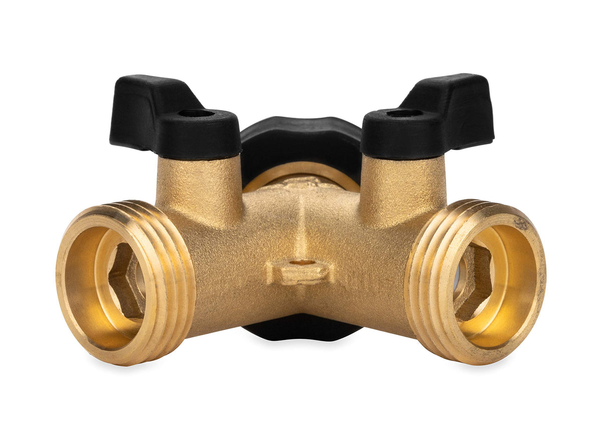 CAMCO 20123 Camco Solid Brass Water Wye Valve- Easy Grip Valve Handles and Simple Water Hose Connection CSA Low Lead Certified - (20123)