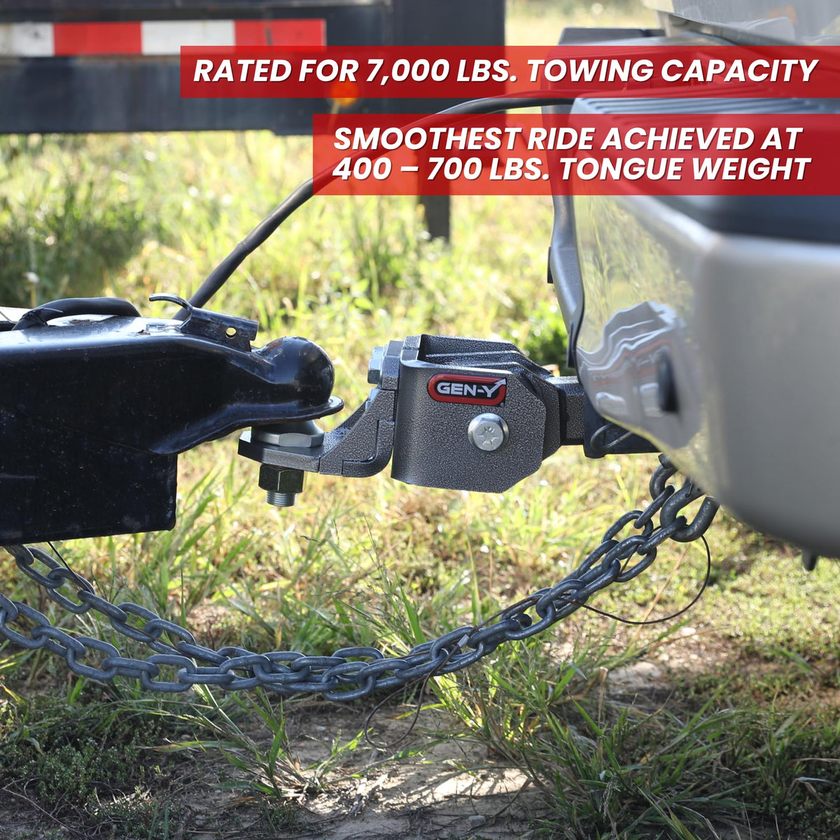 GEN-Y HITCH GH-12001 GEN-Y Hitch Ball Mount for 2" Receiver - Ball Platform with 1″ Diameter Mounting Hole, 2" Drop, 7,000 lbs Towing Capacity, 700 lbs Tongue Weight, Silver, Made in USA