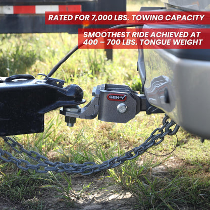 GEN-Y HITCH GH-12001 GEN-Y Hitch Ball Mount for 2" Receiver - Ball Platform with 1″ Diameter Mounting Hole, 2" Drop, 7,000 lbs Towing Capacity, 700 lbs Tongue Weight, Silver, Made in USA