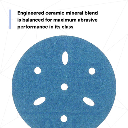 3M 36146 3M Hookit Blue Abrasive Disc, 321U, 36146, 3 in, 180+ Grade, Multi-Hole