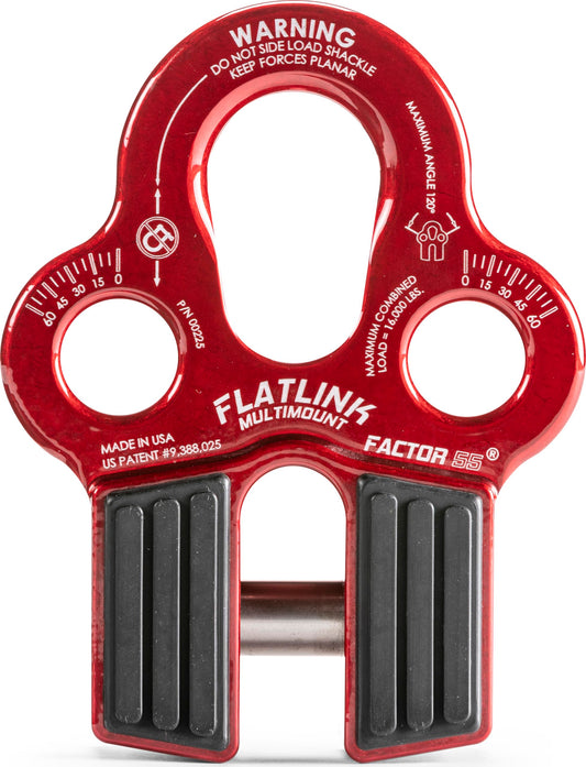 FACTOR 55 00225-01 Factor 55 Flatlink Multi-Mount Winch Cable Shackle Mount, Designed for Steel Cables and Synthetic Winch Ropes with Load Capacity: 16,000 lbs - Red
