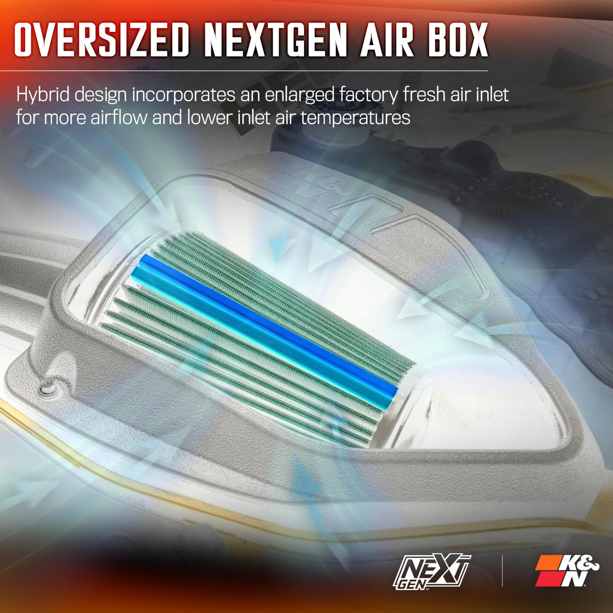 K&N FILTER 50-2593 K&N NextGen Cold Air Intake System: High-Flow Cotton Filter: Compatible with 2020-2022 Ford: F250, F350, 50-2593