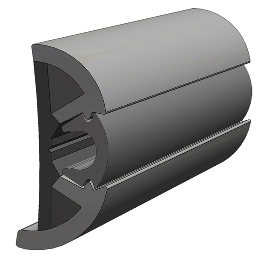 TACO Marine V11-9990GRD80-2 TACO SuproFlex Rub Rail Kit Gray w/Gray Insert - 2"H x 29/32"W x 80'L