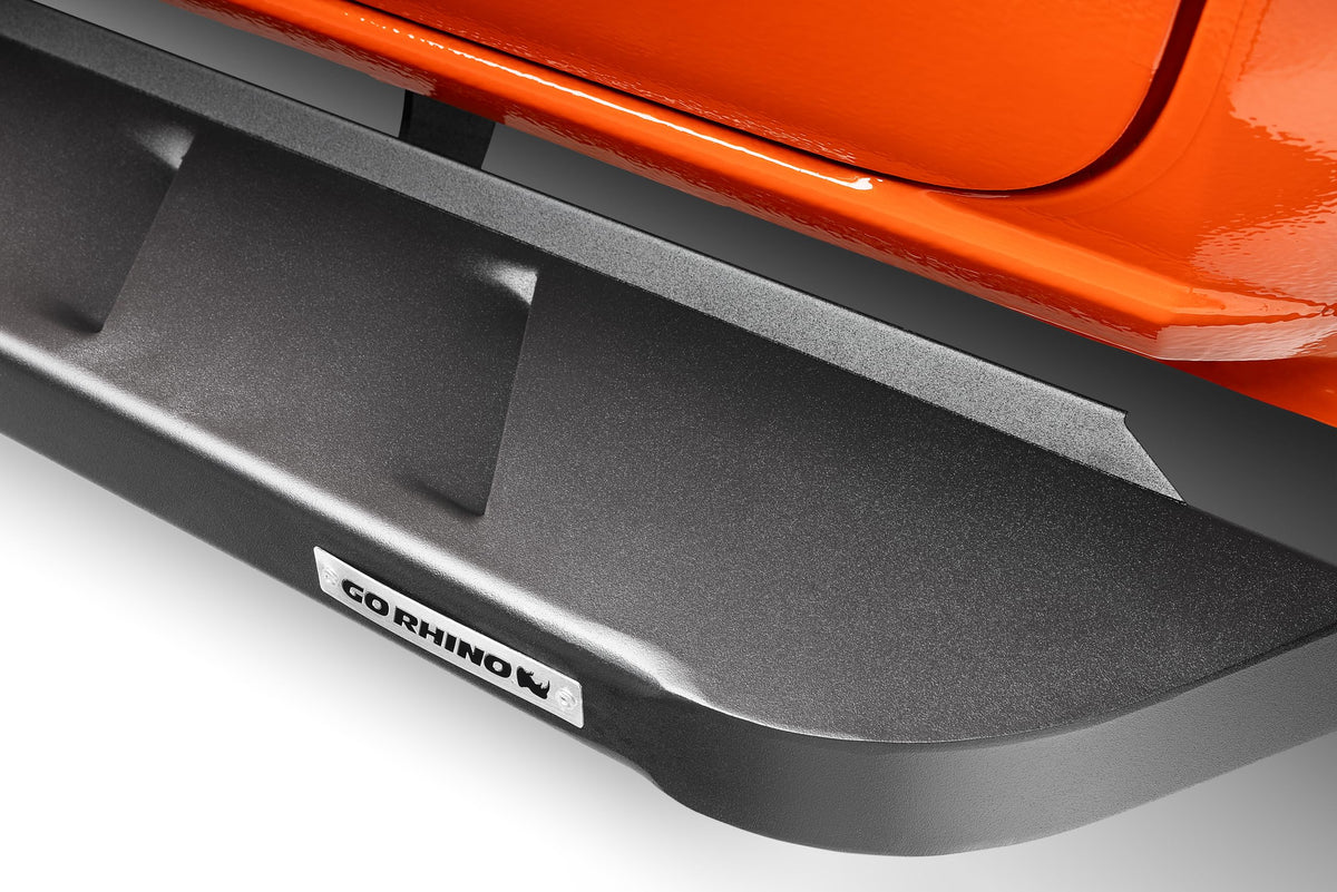GO RHINO 63443280PC Go Rhino RB10 Running Boards & Brackets | Cab Length, Galvanized Steel, Textured Black | 63443280PC | Fits 2024 Toyota Tacoma Double Cab