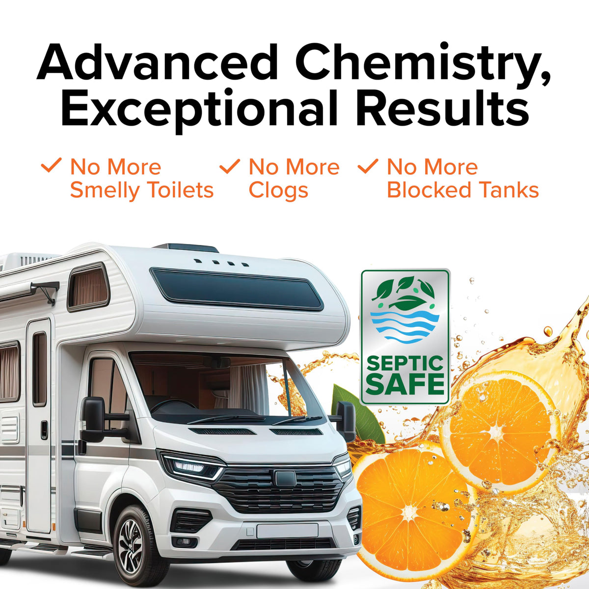 CAMCO 41192 Camco TST MAX RV Toilet Treatment 32 oz. - Control Unwanted RV Sewer Odors & Break Down Waste and RV Toilet Paper - Biodegradable Septic Safe Formula - Orange Scent (41192)