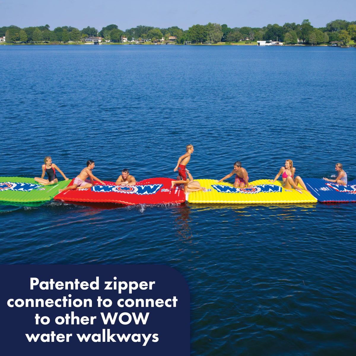 WOW SPORTS 12-2030 WOW Sports Inflatable Water Walkway, Inflatable Water Mat Pool Float, Ideal for Kids and Adults, 10 x 6 Feet, Blue