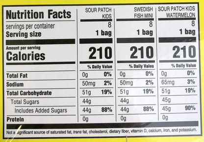 Sour Patch Kids Sour Patch Kids & Swedish Fish Variety Pack, 2 oz Bags, 24 Count