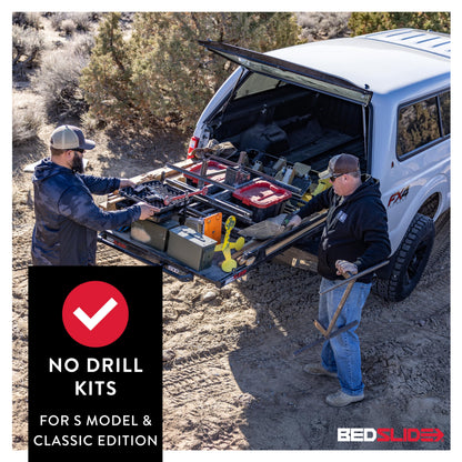BEDSLIDE BSA-GM58-2023 Bedslide No-Drill Truck Bed Brackets, for Truck Bed Organizer, Fits Chevy Colorado and GMC Canyon, Years 2023-2024, 5’ Truck Bed, Black