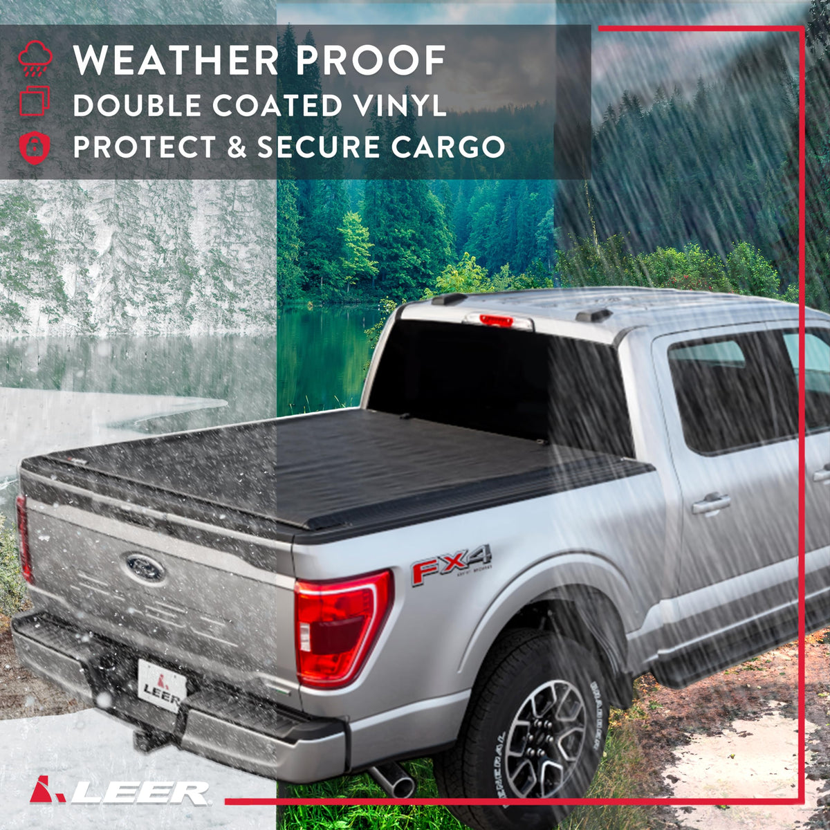 LEER 610170 LEER SR250 Soft Rolling Truck Bed Tonneau Cover, Fits Chevy Silverado and GMC Sierra 1500/Sierra Limited, Years 2014-2018 and 2019, 6'6" Truck Bed, Black
