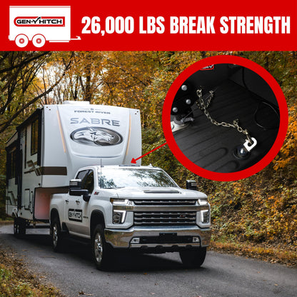 GEN-Y HITCH GH-70684 GEN-Y Hitch Towing Safety Chain for Trailers and RVs - 3/8 Inches x 84 Inches with 2 Safety Slip Hooks for Secure Attachment, 26,000 lbs Break Strength, Grade 70, Class 5 Rating