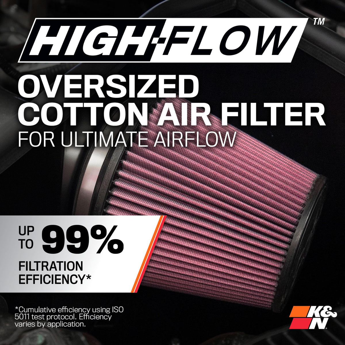 K&N FILTER 63-1147 K&N Cold Air Intake System: High-Flow Air Filter, 63-1147