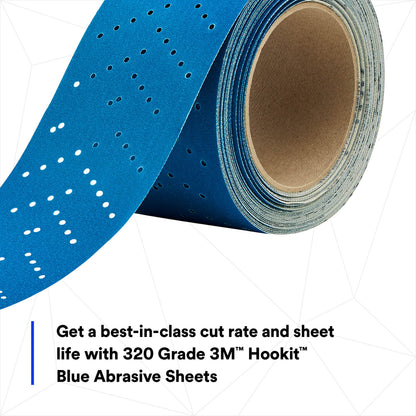3M 36195 3M Hookit Blue Abrasive Sheet Roll, 36195, 320, 2.75 in x 13 yd