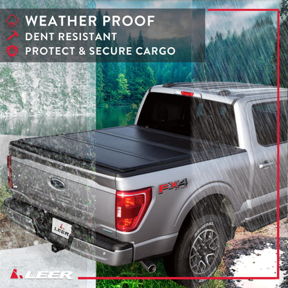 LEER 631338 LEER HF350M 3-Panel Folding Tonneau Cover, Fits 2022-2026 Toyota Tundra with 6'6" Truck Bed