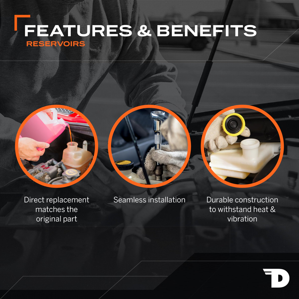 DORMAN 603-845 Dorman 603-845 Power Steering Reservoir with Cap Compatible with Select Ford Models