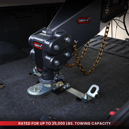 GEN-Y HITCH GH-21011 GEN-Y Hitch GoosePuck GEN II Main Assembly - 5" Offset - 25K Overall Towing - with Safety Chain Anchors Incorporated - Compatible with Ford 2017 to Current