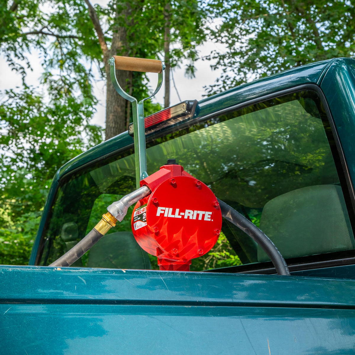 FILL RITE FR152 Fill-Rite FR152 Piston Hand Pump with Hose & Nozzle Spout, Red