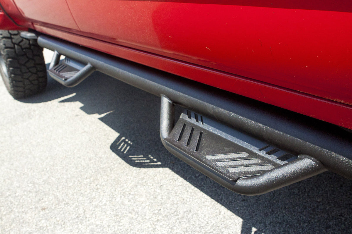 LUND 34641414 Lund 34641414 Black Steel Terrain HX Step Nerf Bars for 2015-2018 Ford F-150, 2017-2018 Super Duty F-250, F-350, F-450, F-550 with SuperCab
