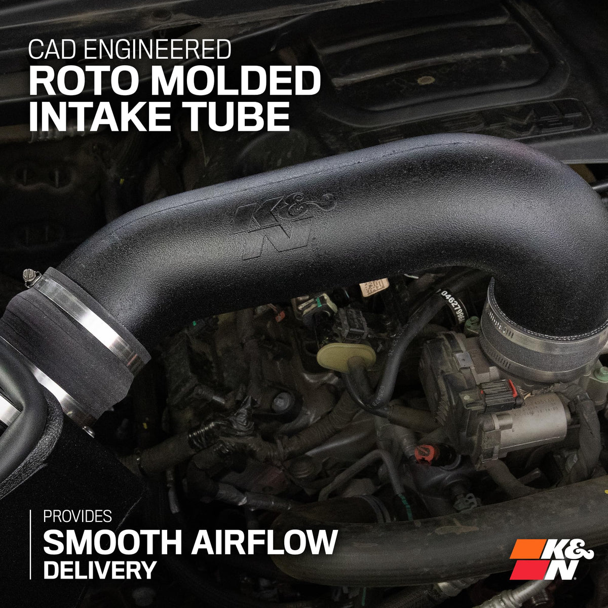 K&N FILTER 30-1578 K&N Cold Air Intake System: Dry-Flow Air Filter, Increase Performance & Towing: Compatible with 2019-2024 RAM 1500, 30-1578