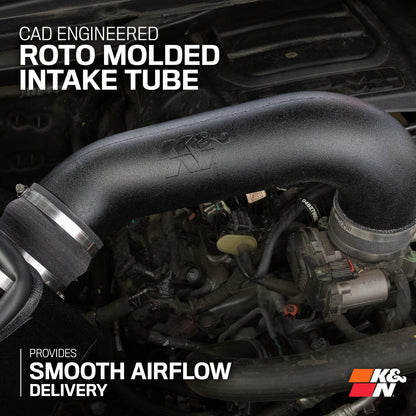 K&N FILTER 30-1578 K&N Cold Air Intake System: Dry-Flow Air Filter, Increase Performance & Towing: Compatible with 2019-2024 RAM 1500, 30-1578