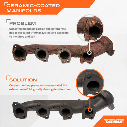 DORMAN 674-694XD Dorman 674-694XD Passenger Side Ceramic Coated Exhaust Manifold Kit Compatible with Select Ford/Lincoln Models