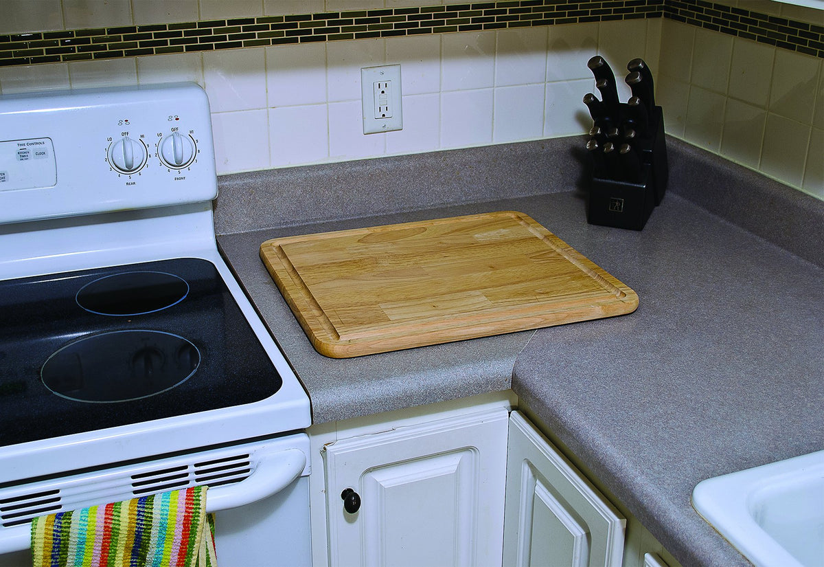 CAMCO 43753 Camco - Hardwood Cutting Board and Stove Topper with Non-Skid Backing, Includes Flexible Cutting Mat (43753)