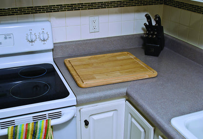 CAMCO 43753 Camco - Hardwood Cutting Board and Stove Topper with Non-Skid Backing, Includes Flexible Cutting Mat (43753)