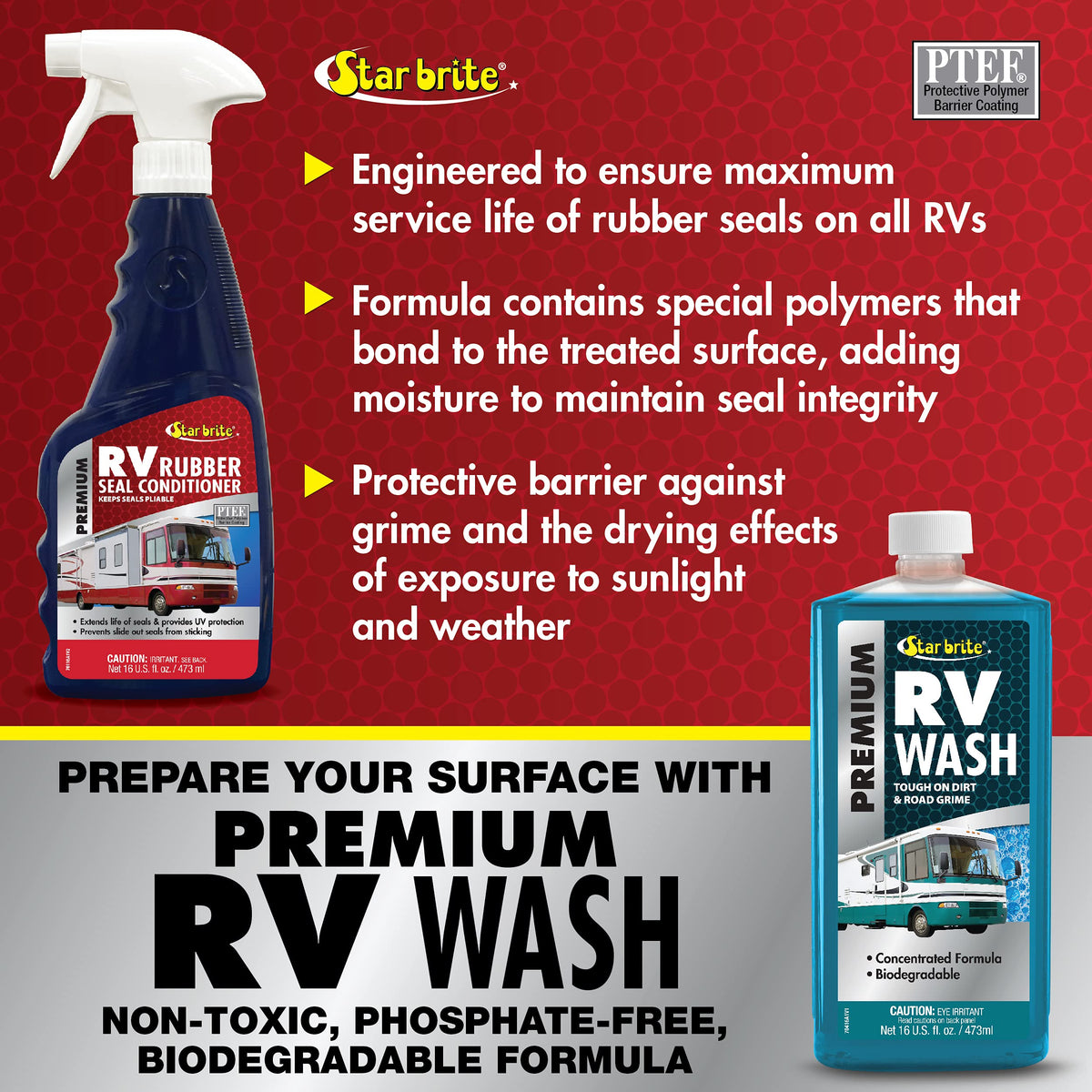 STAR BRITE 076116 STAR BRITE Premium RV Rubber Seal Conditioner - UV & Weather Resistant