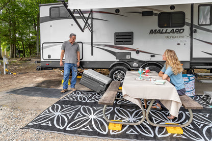 CAMCO 42833 Camco 42833 Botanical Awning Leisure Mat-Charcoal 8' x 20'