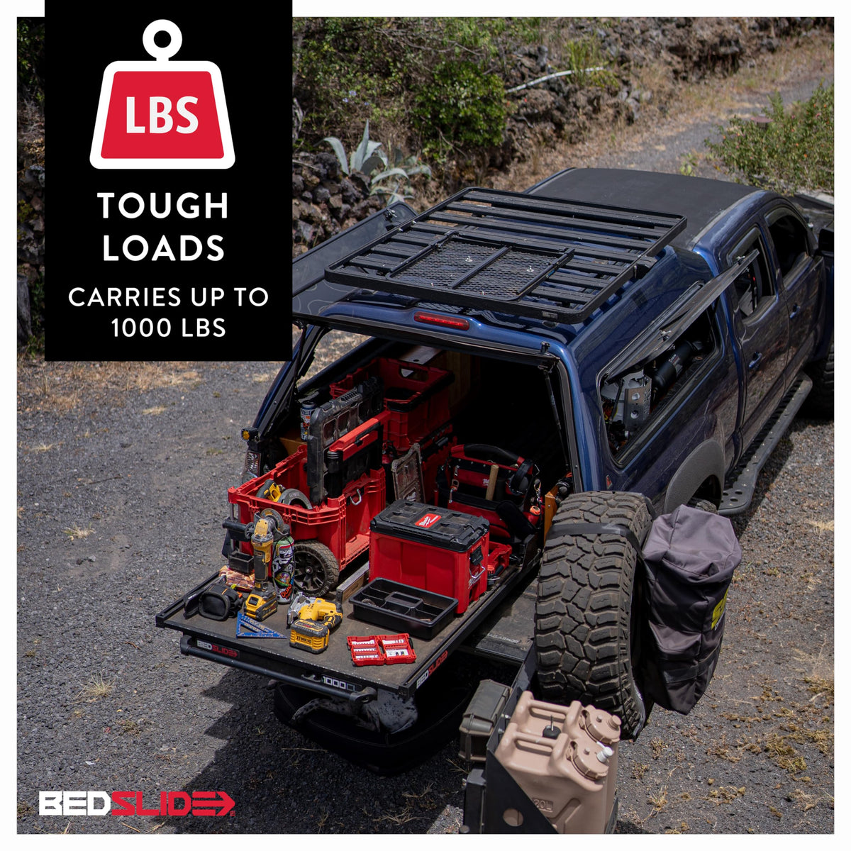 Bedslide TT10-7548-CLB Bedslide 1000 Classic Sliding Truck Bed Organizer, 75 x 48-Inch, Capacity 1000 lbs, Truck Bed Storage Drawer, Fits Toyota Tundra, No Drill Brackets, Years 2022-2024, Black