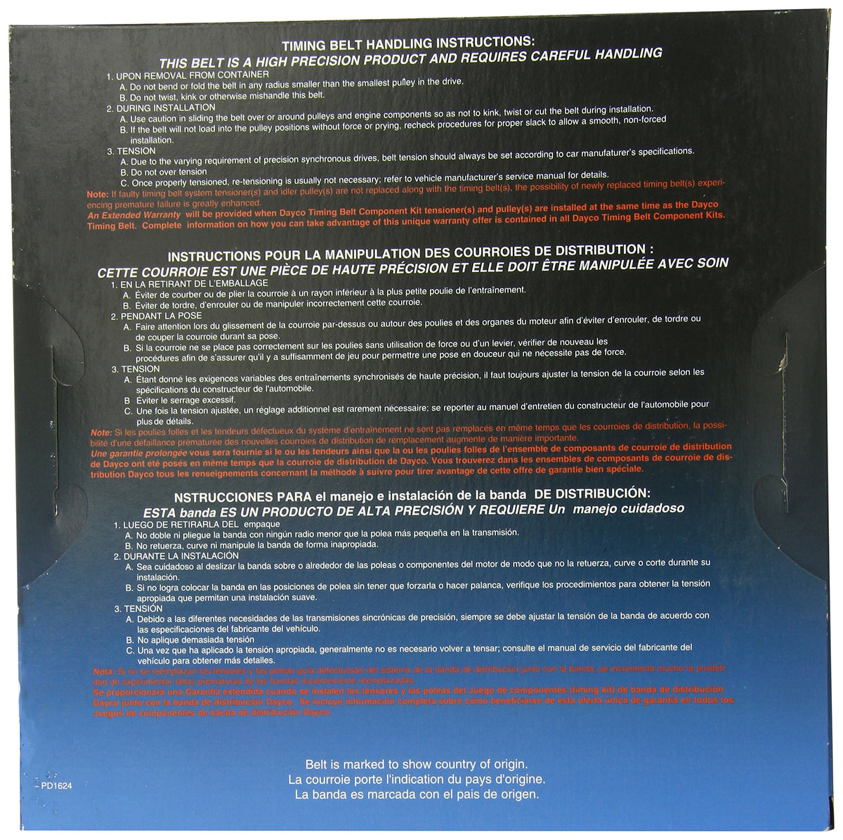 Dayco 95221 ACURA/HONDA/ISUZU 3.2L