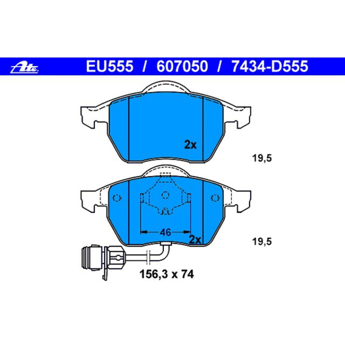 ATE ATE Coated 607050 Disc Brake Pad