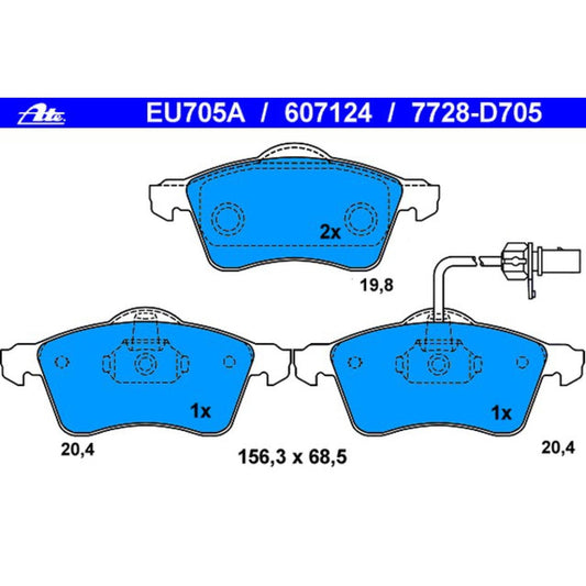 ATE ATE Coated 607124 Disc Brake Pad