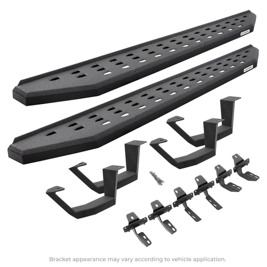 Go Rhino! 6944298720PC Go Rhino 6944298720T RB20 Running Boards W/Mounting Brackets, 2 Pairs Drop Steps Kit -Double Cab Only For Toyota 05-23 Tacoma (Crew Cab Pickup)