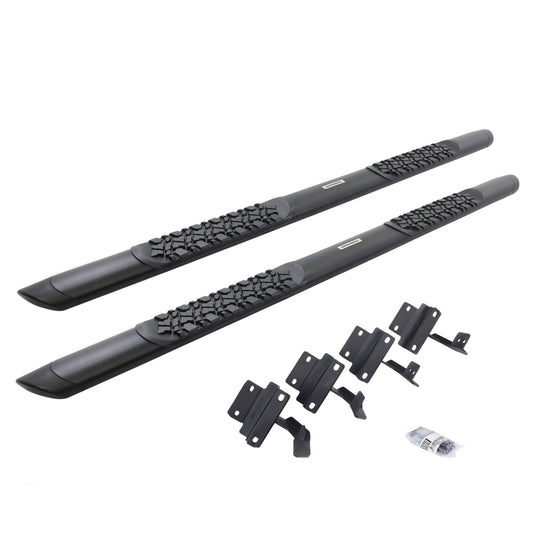 Go Rhino! V3417780T Go Rhino V3417780T V-Series V3 Aluminum Side Steps and Mounting Brackets Kit - Textured Black For 17-24 F-150, F-250 Super Duty, F-350 Super Duty (Extended Cab Pickup - Leaf)
