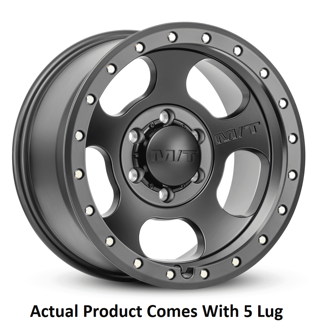 Mickey Thompson 226100568 1 Mickey Thompson 17x9 5X5.00 -12 Canyon Pro Black Satin Black with Zinc Bolts Wheel Rim