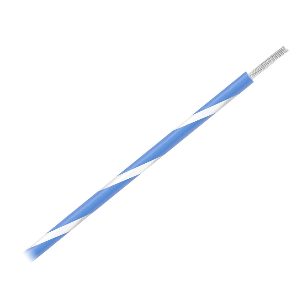 Pacer WUL16BL-9-500 Pacer 16 AWG Gauge Striped Marine Wire 500' Spool - Blue w/White Stripe