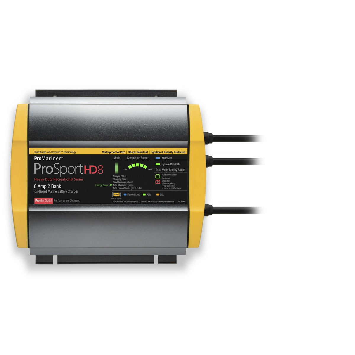 ProMariner 44008 ProMariner 44008 ProSport HD Waterproof Marine Battery Charger, 8 Amp, 2 Bank