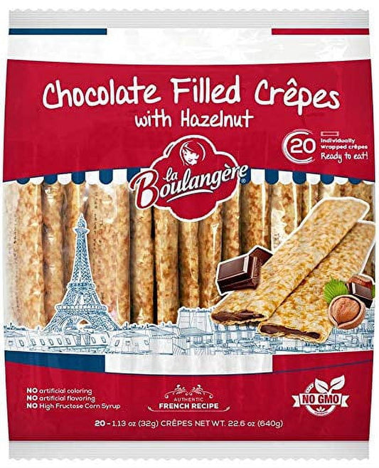 La Boulangère La Boulangère Chocolate Hazelnut Crêpes, Individually Wrapped, 20 Count (2 Packs of 10)