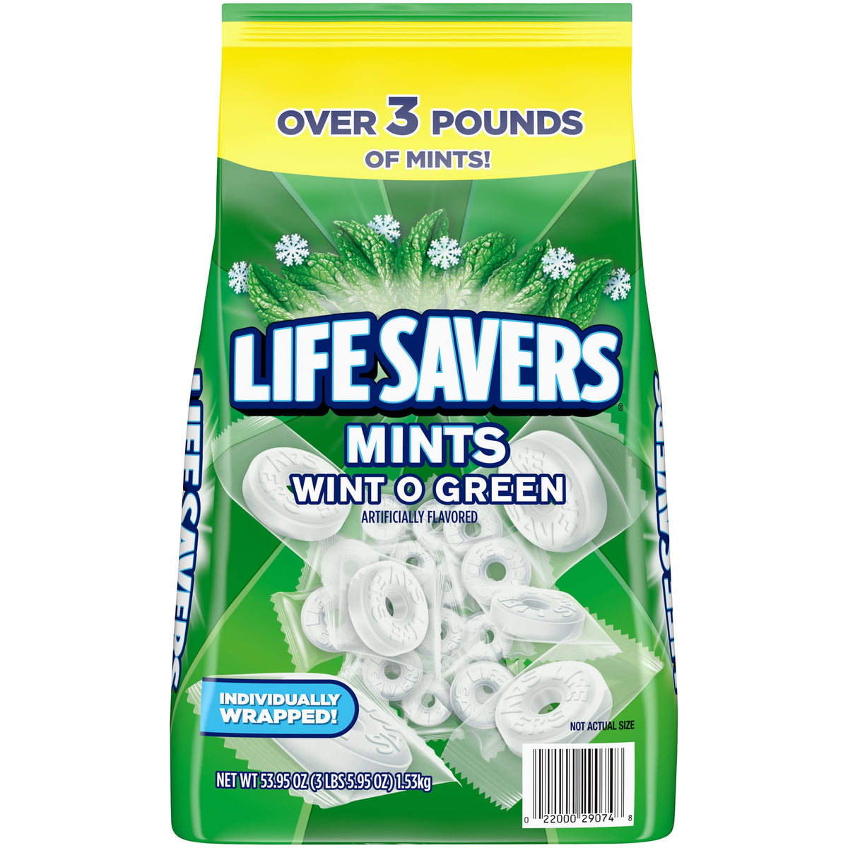 Life Savers Life Savers Wint-O-Green Mints, Bulk Hard Candy, 53.95 oz Bag